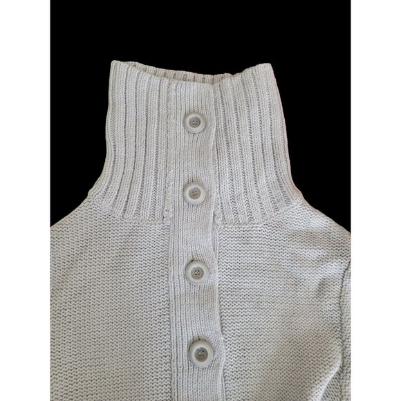 White House Black Market Gray Cardigan Cowl Turtle Neck Sz M - Picture 3 of 4